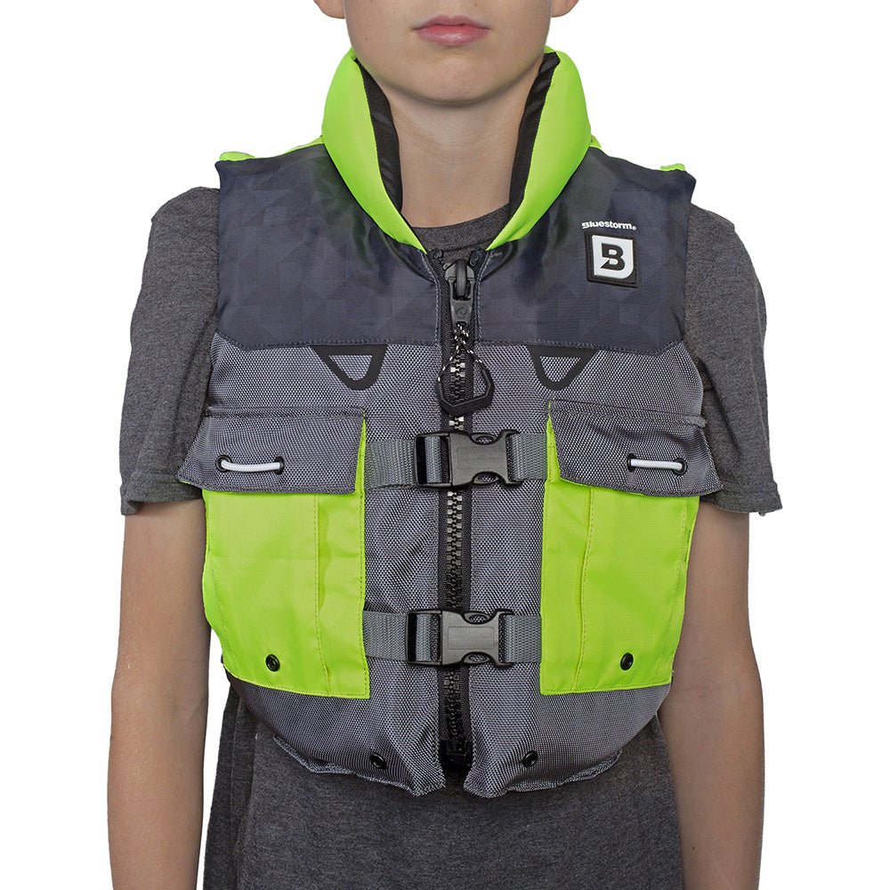 Bluestorm Classic Youth Fishing Life Jacket - Hi - Vis [BS - 365 - HVS - Y]