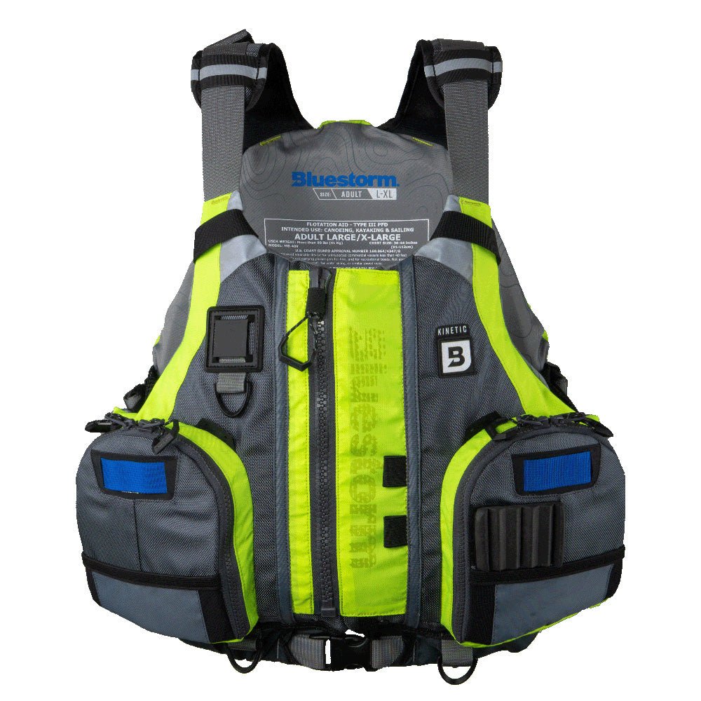 Bluestorm Kinetic Kayak Fishing Vest - Hi - Vis - S/M [BS - 409 - HVS - S/M]