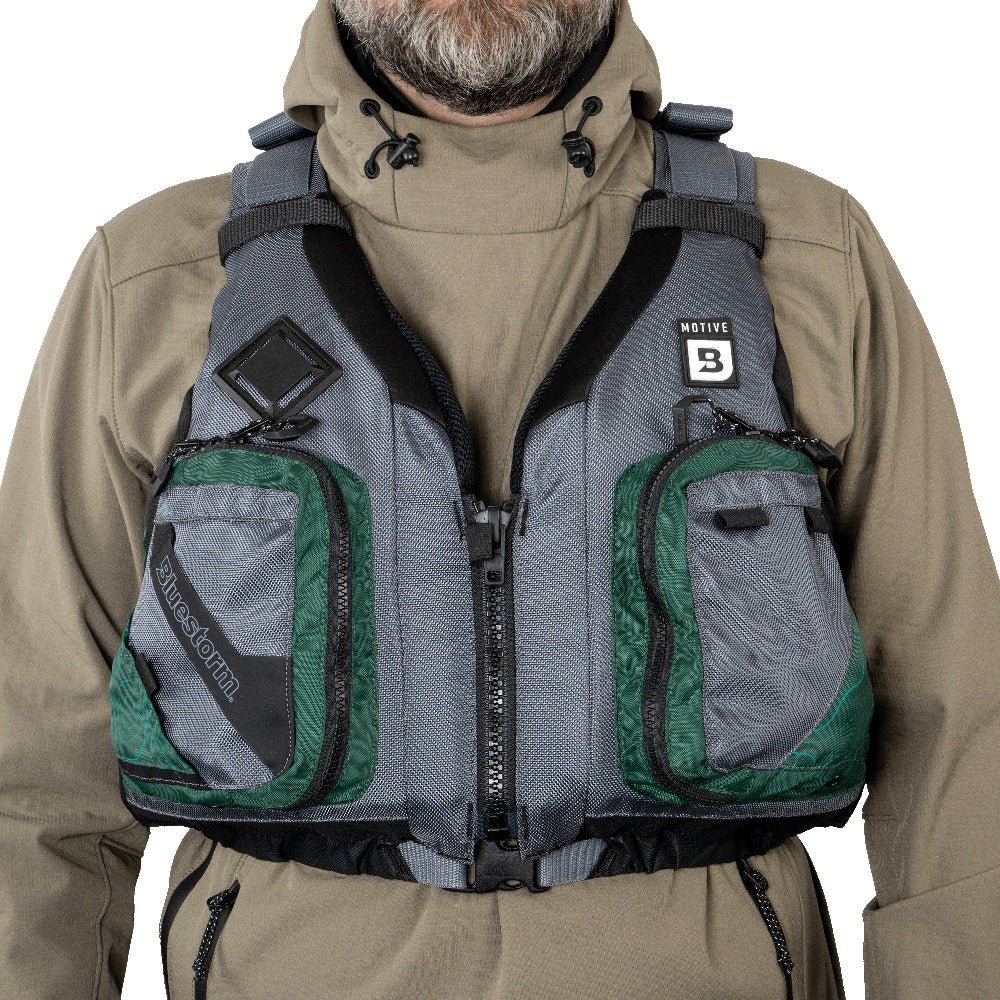 Bluestorm Motive Kayak Fishing Vest - Hunter Green - 2XL/3XL [248 - HNT - 2/3XL]