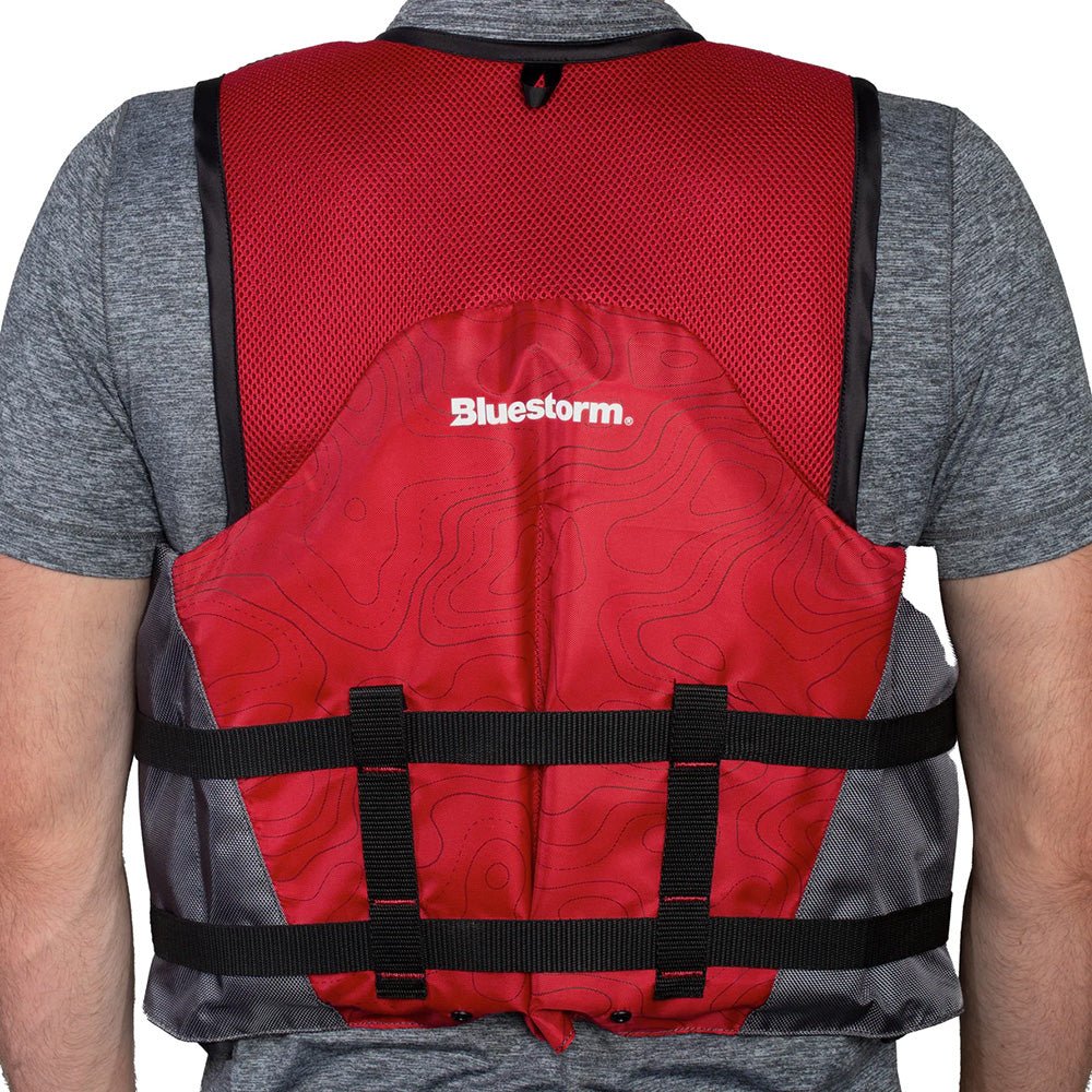 Bluestorm Sportsman Adult Mesh Fishing Life Jacket - Nitro Red - 2XL/3XL [BS - 105 - FDC - 2/3X]