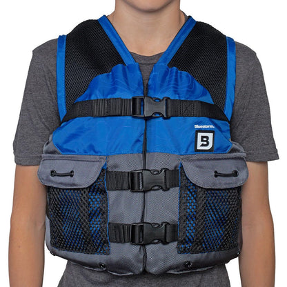 Bluestorm Sportsman Youth Mesh Fishing Life Jacket - Deep Blue [BS - 105 - NAV - Y]