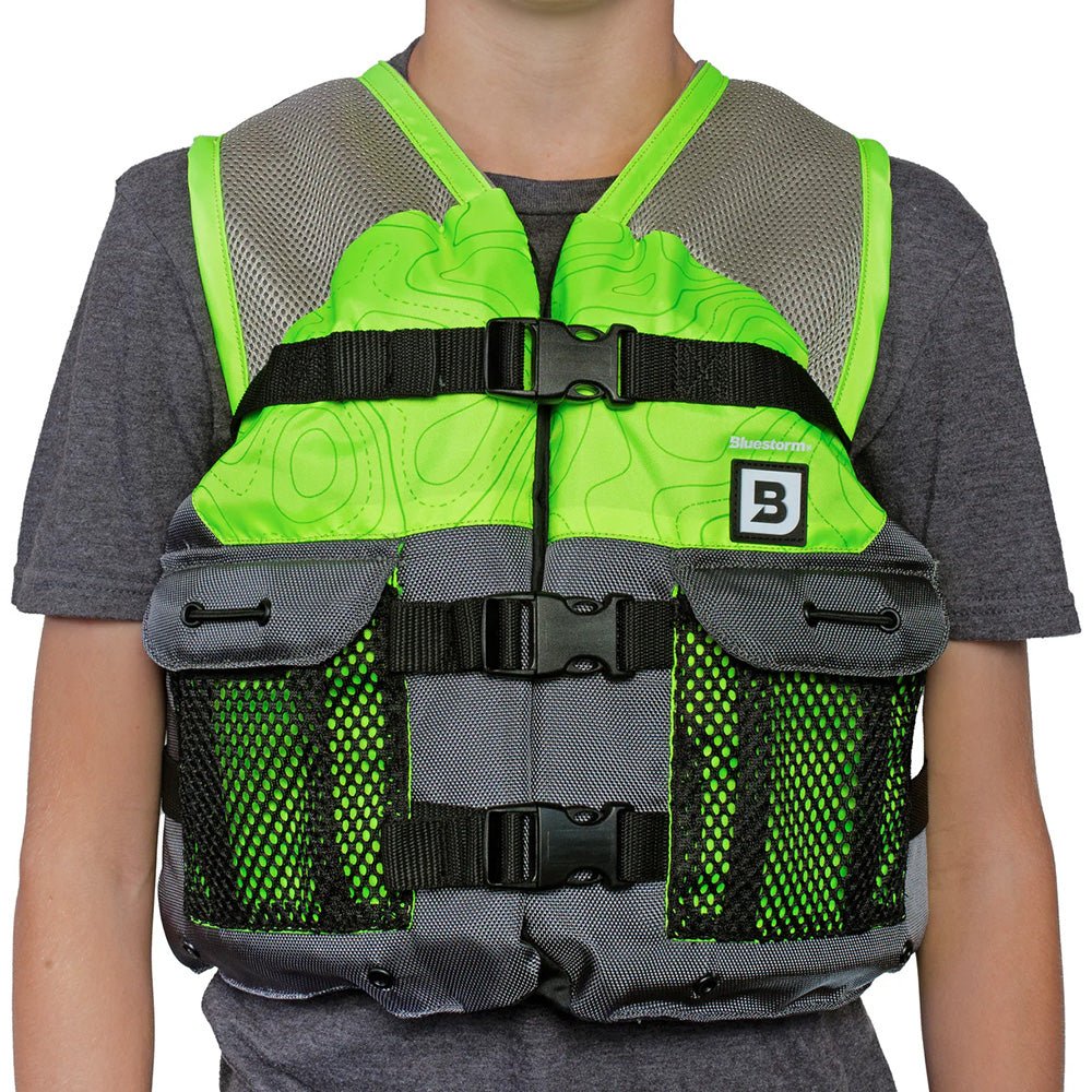 Bluestorm Sportsman Youth Mesh Fishing Life Jacket - Hi - Vis [BS - 105 - HVS - Y]