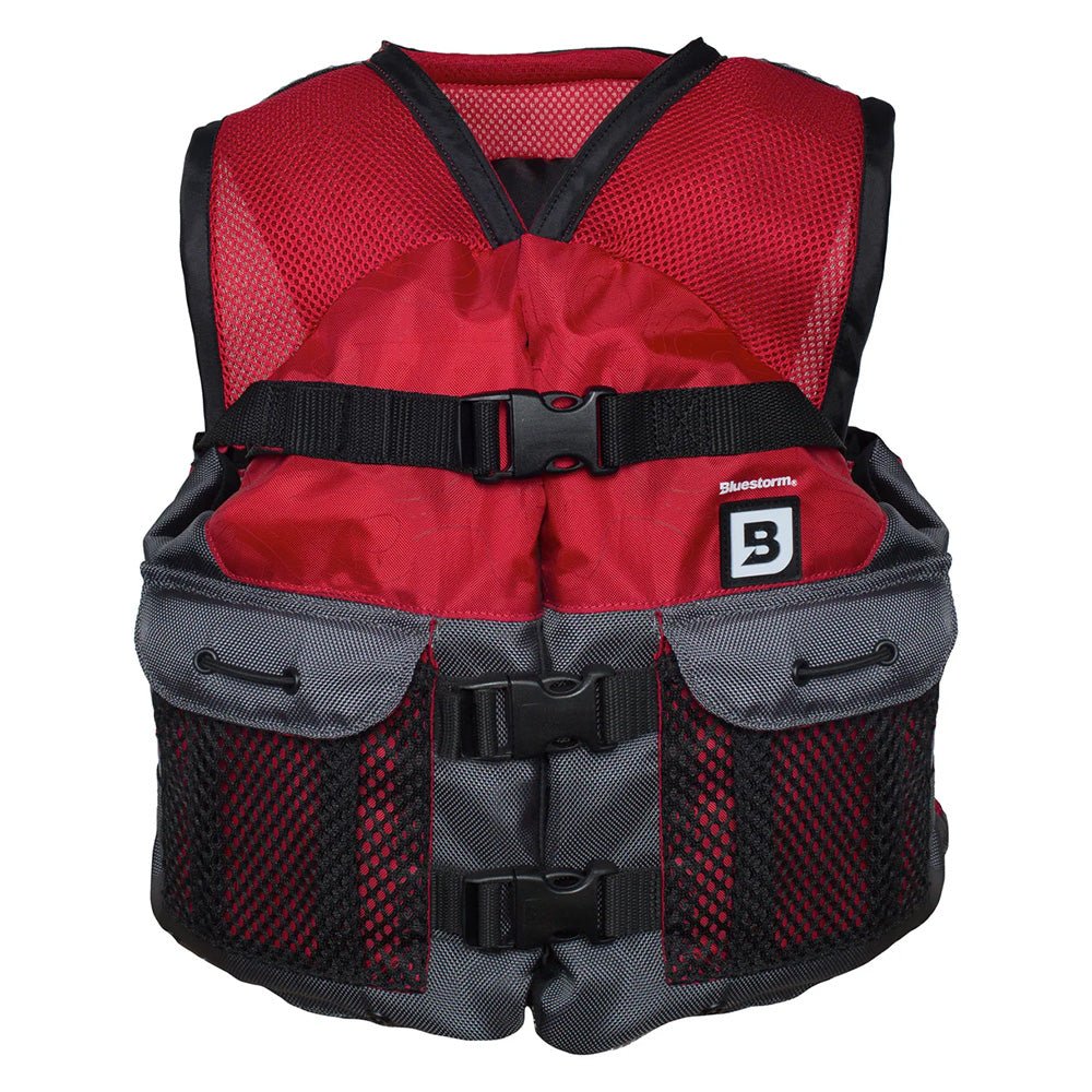 Bluestorm Sportsman Youth Mesh Fishing Life Jacket - Nitro Red [BS - 105 - RED - Y]