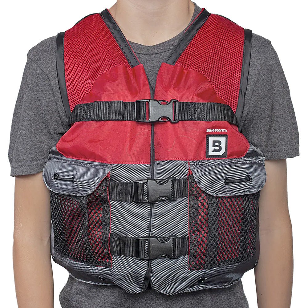 Bluestorm Sportsman Youth Mesh Fishing Life Jacket - Nitro Red [BS - 105 - RED - Y]