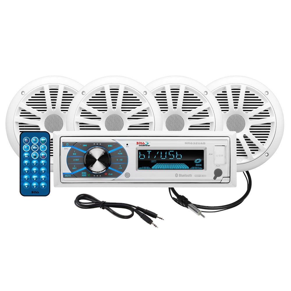 Boss Audio MCK632WB.64 Marine Stereo 2 Pairs of 6.5&quot; Speaker Kit - White [MCK632WB.64]