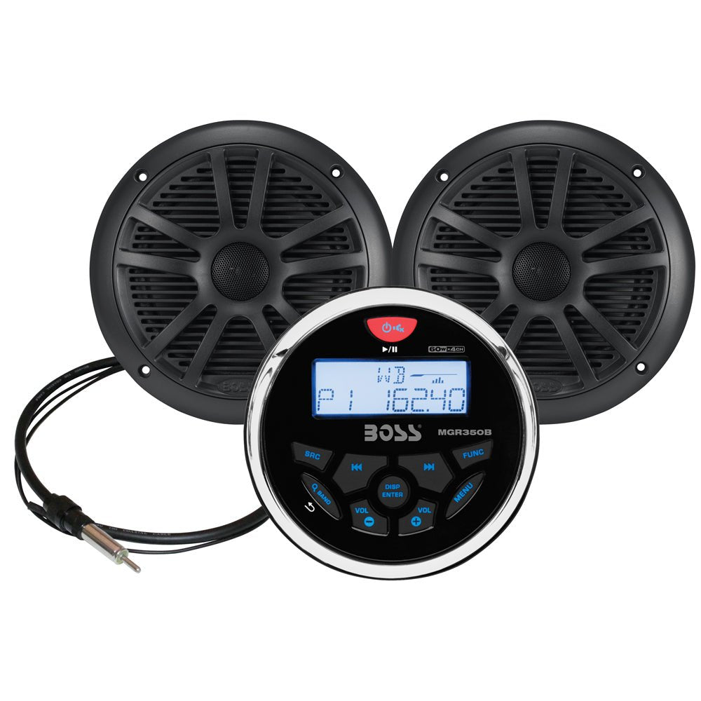 Boss Audio MCKGB350W.6 Marine Stereo 6.5&quot; Speaker Kit - Black [MCKGB350B.6]