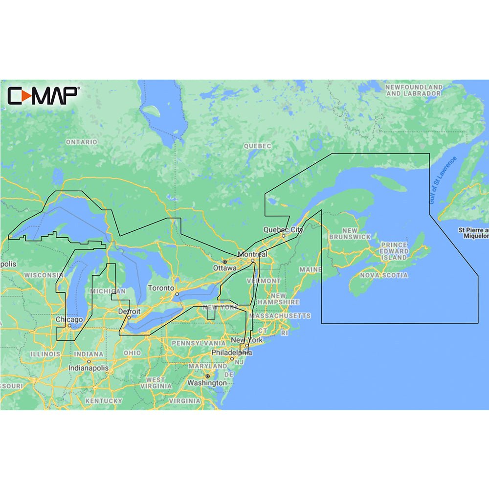 C - MAP M - NA - Y201 - MS Great Lakes To Nova Scotia REVEAL Coastal Chart [M - NA - Y201 - MS]