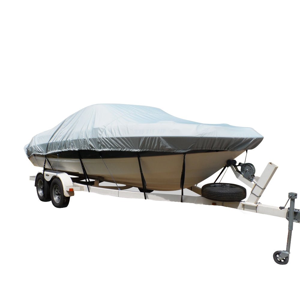 Carver Flex - Fit PRO Polyester Size 1 Boat Cover f/V - Hull Fishing Boats Jon Boats - Grey [79001]