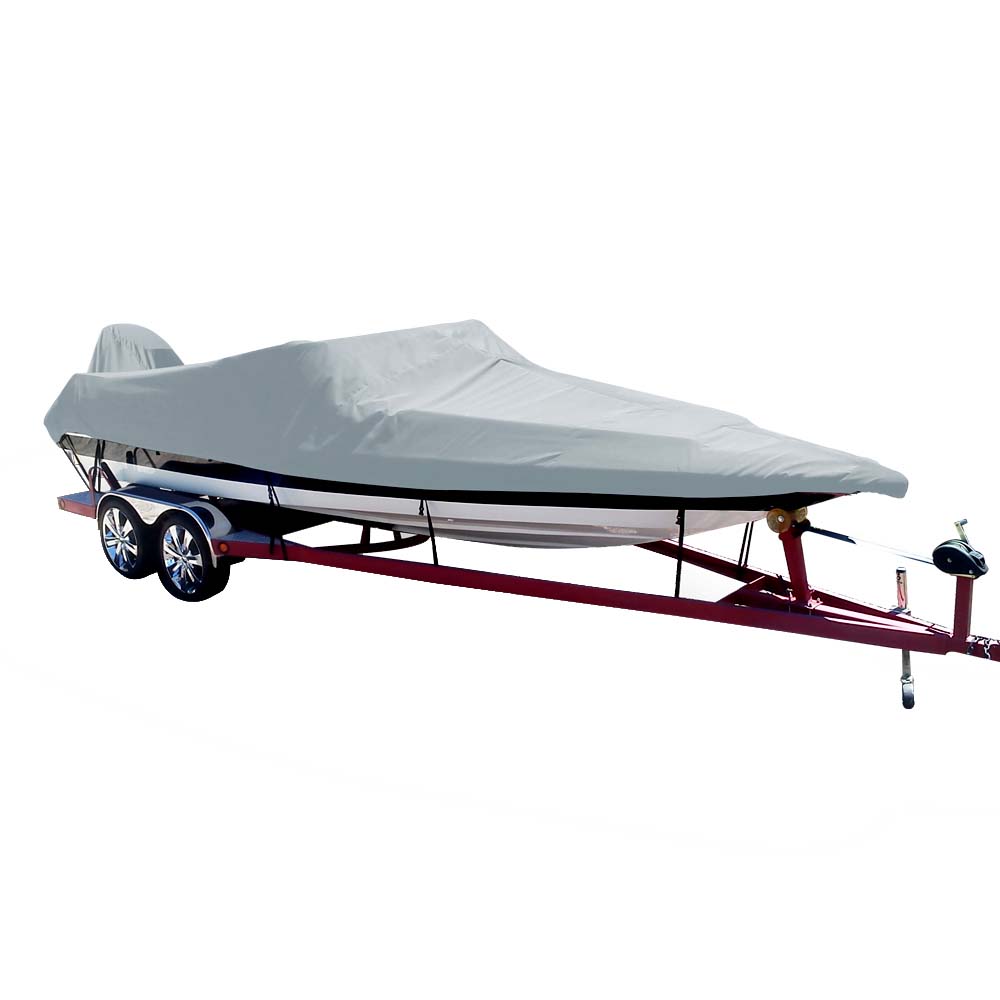 Carver Poly - Flex II Styled - to - Fit Boat Cover f/18.5 Ski Boats with Low Profile Windshield - Grey [74018F - 10]