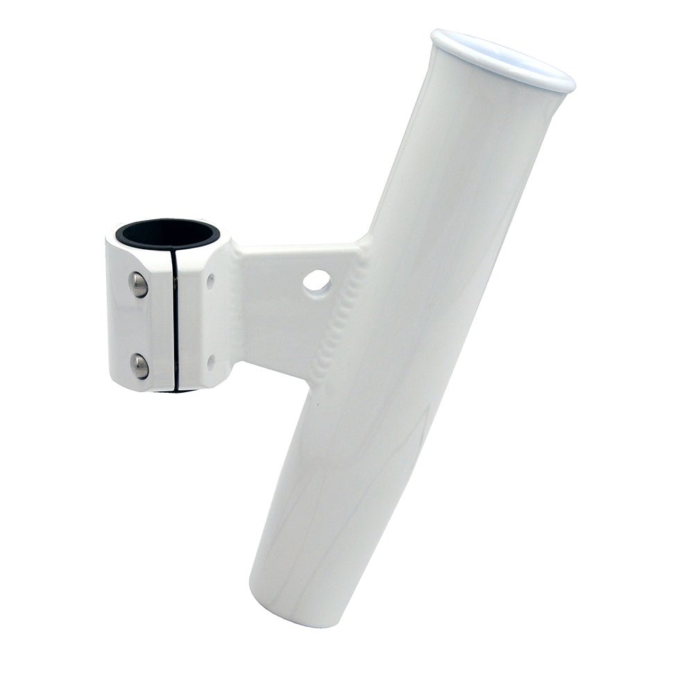 C.E. Smith Aluminum Vertical Clamp - On Rod Holder 1 - 2/3" OD White Powdercoat w/Sleeve [53726]