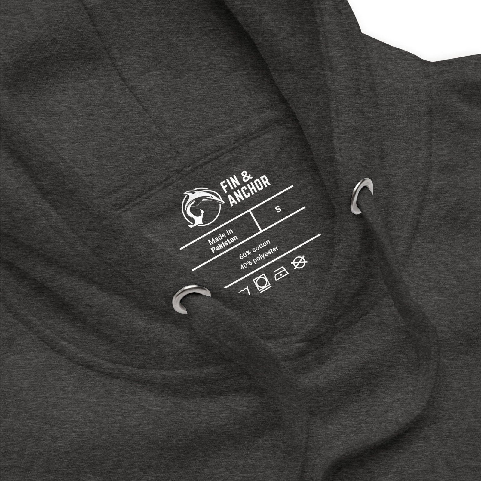 Coastal Anchor Unisex Hoodie – Embroidered Nautical Pullover | Dolphin Grey