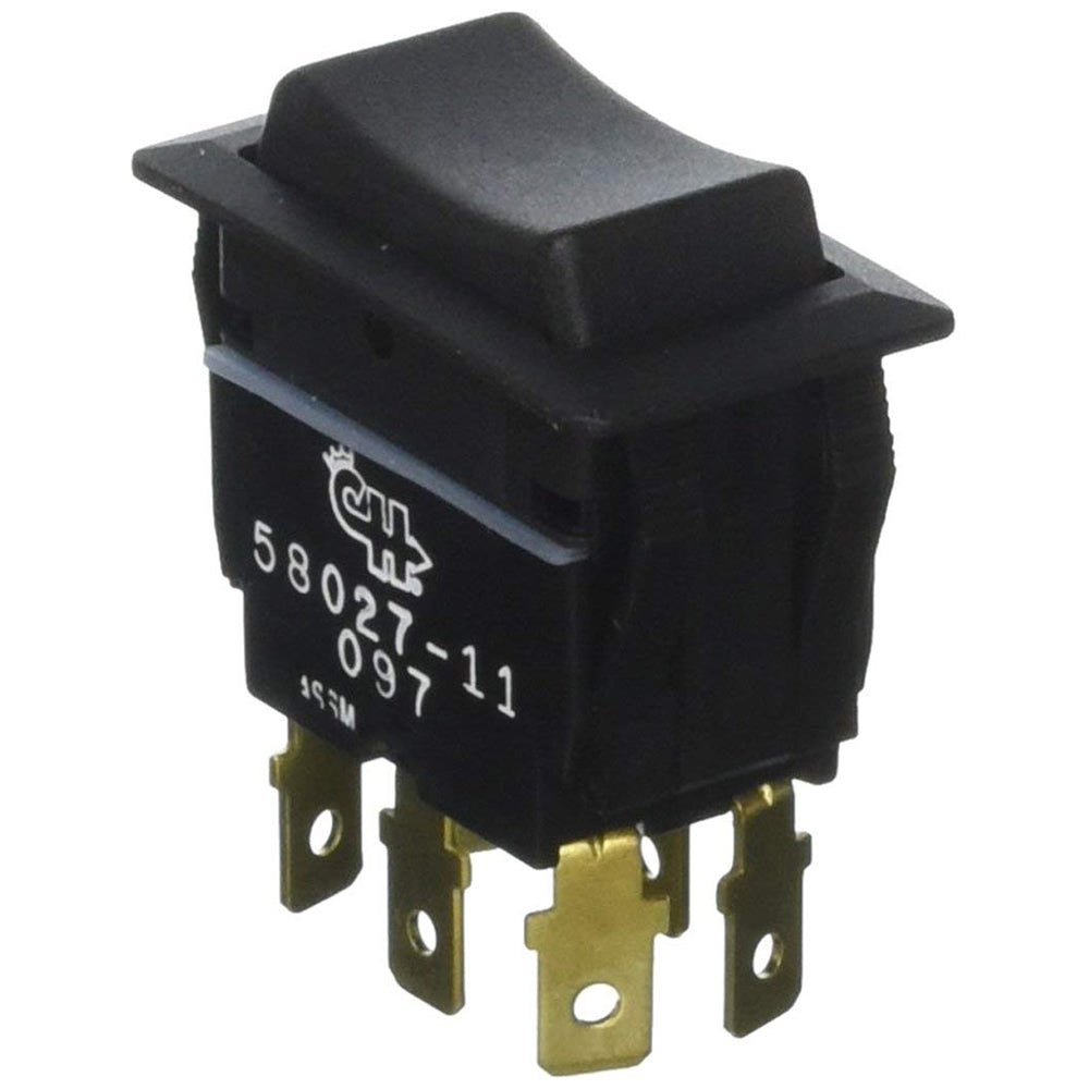 Cole Hersee Sealed Rocker Switch Non - Illuminated DPDT (On) - Off - (On) 6 Blade [58027 - 11 - BP]