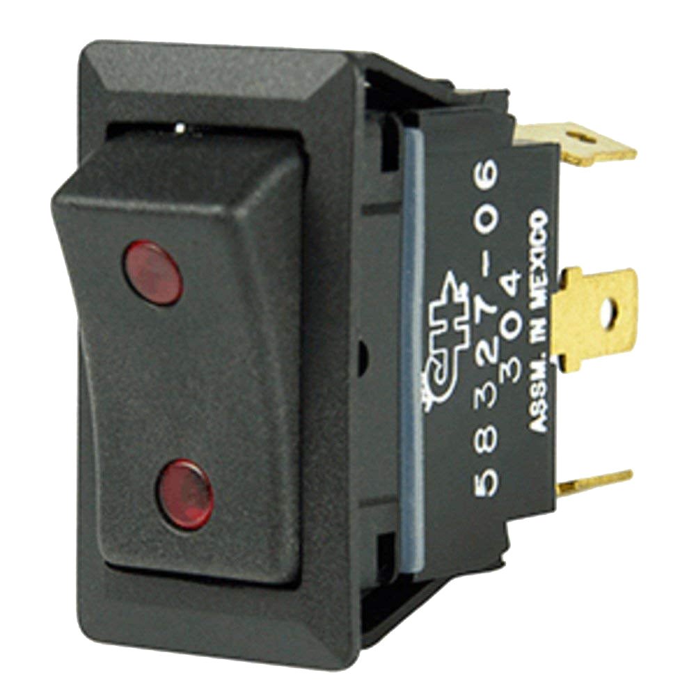 Cole Hersee Sealed Rocker Switch w/Small Round Pilot Lights SPDT On - Off - On 4 Blade [58327 - 06 - BP]