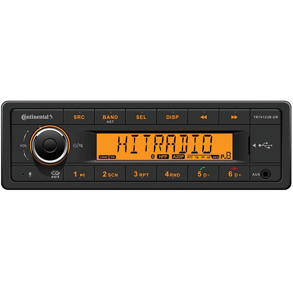 Continental Stereo w/AM/FM/BT/USB - Harness Included - 12V [TR7412UB - ORK]