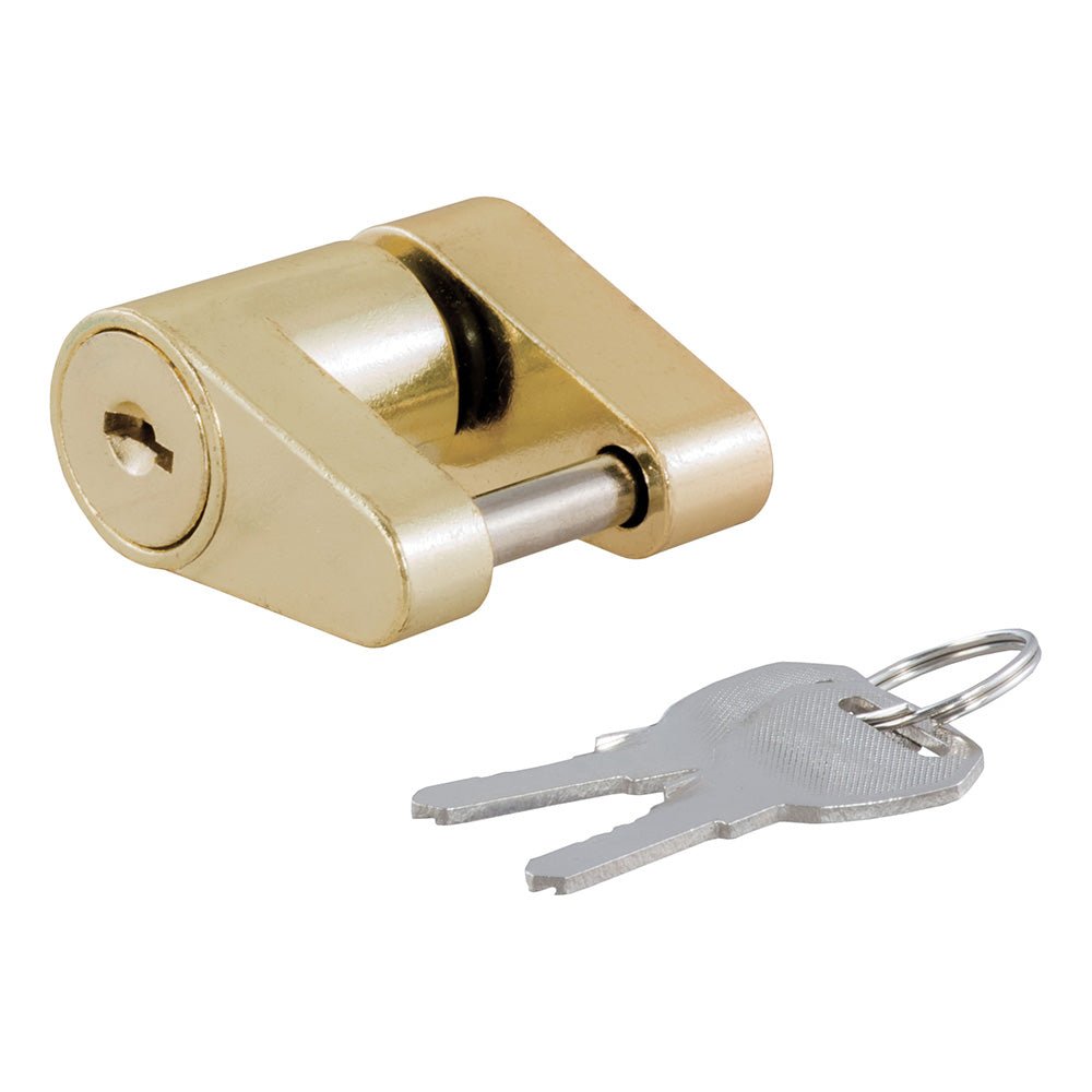 CURT Coupler Lock - 1/4&quot; Pin - 3/4&quot; Latch Span - Padlock - Brass - Plated [23022]