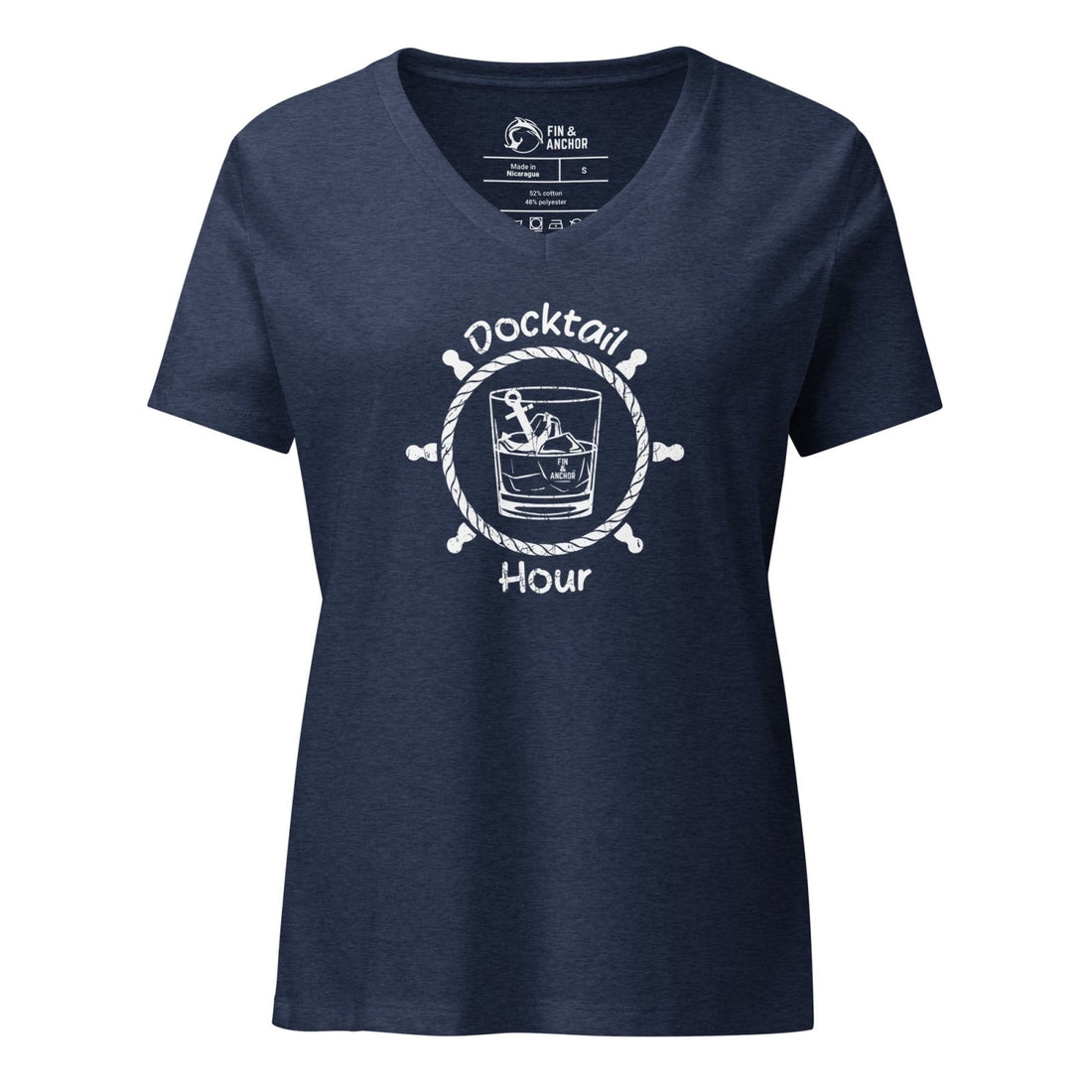 Docktail Hour V - Neck Tee | Navy