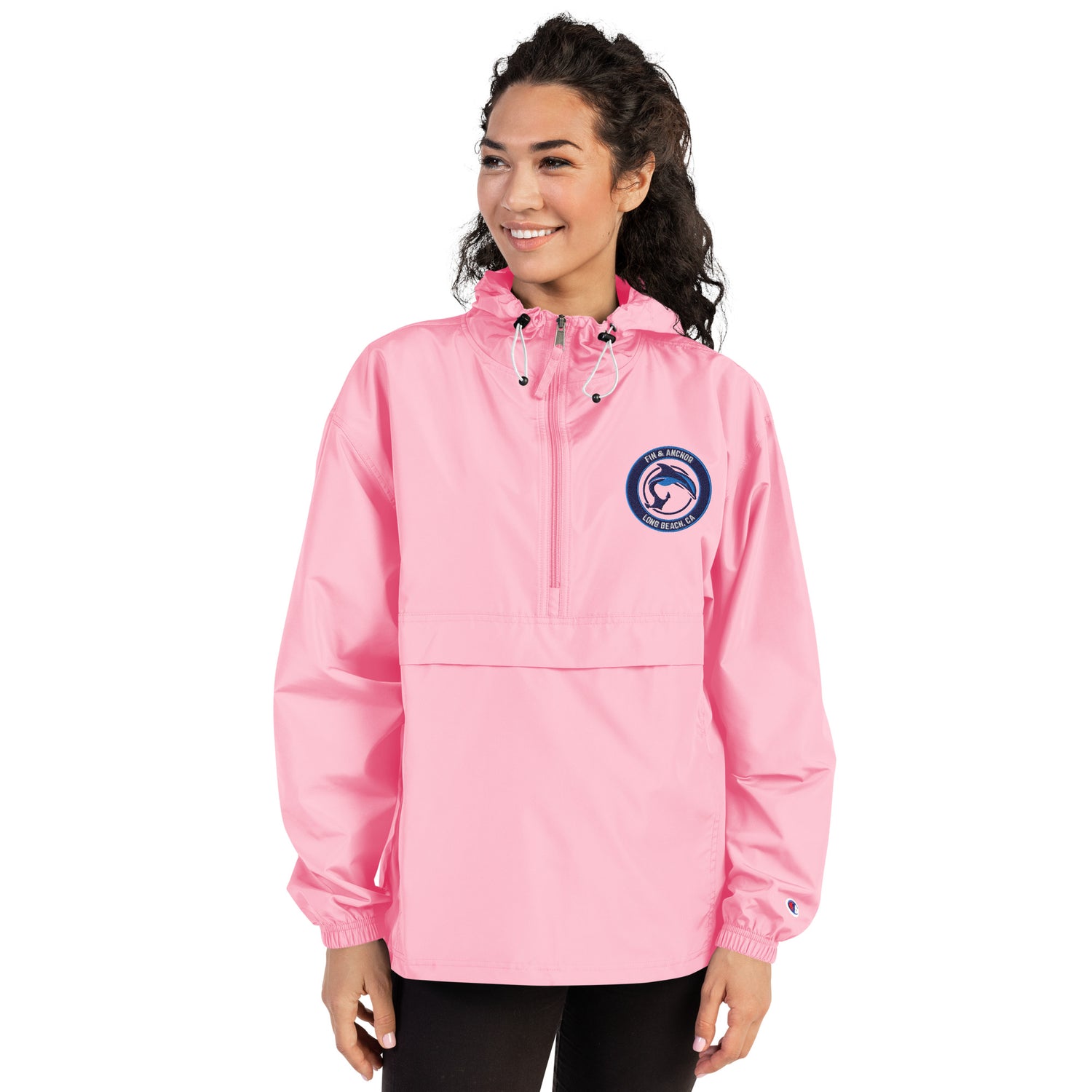 Seafarer Half-Zip Packable Pullover Jacket - Pink