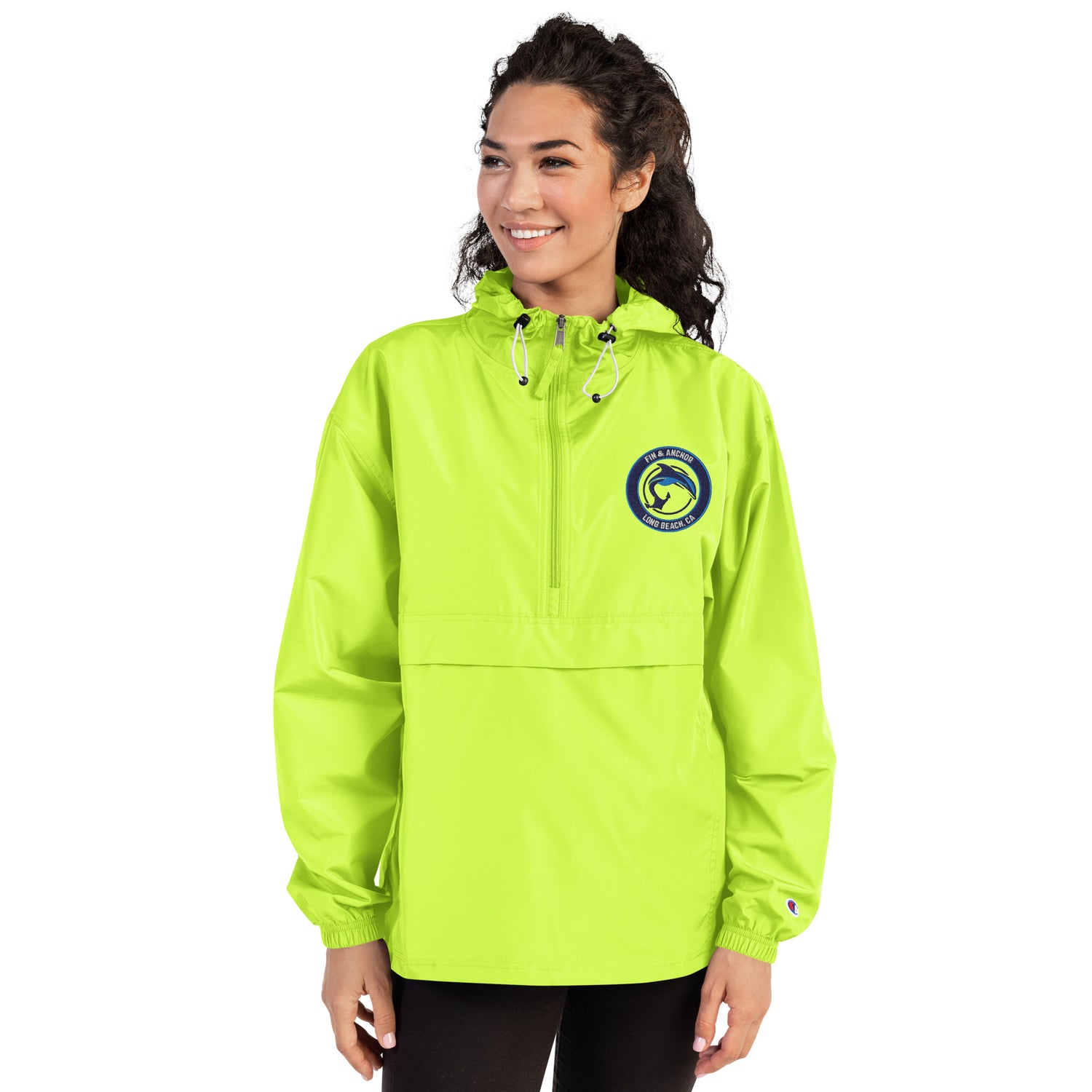 Seafarer Half-Zip Packable Pullover Jacket - Safety Green