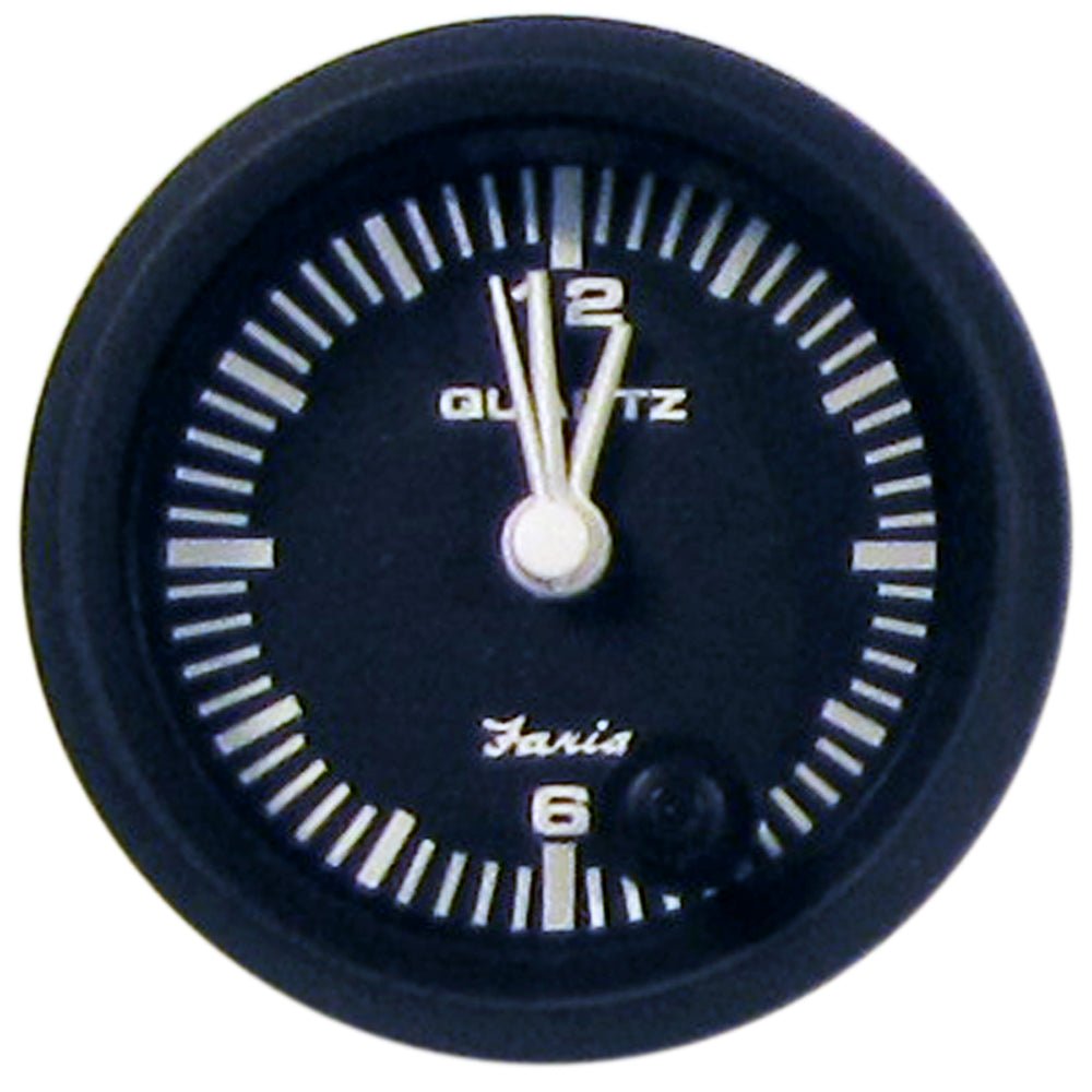 Faria Euro Black 2&quot; Clock - Quartz (Analog) [12825]