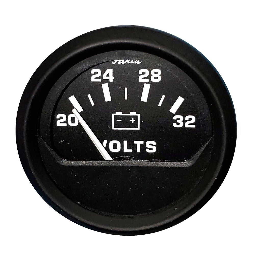 Faria Euro Black 2&quot; Voltmeter (20 - 32 V) [12860]