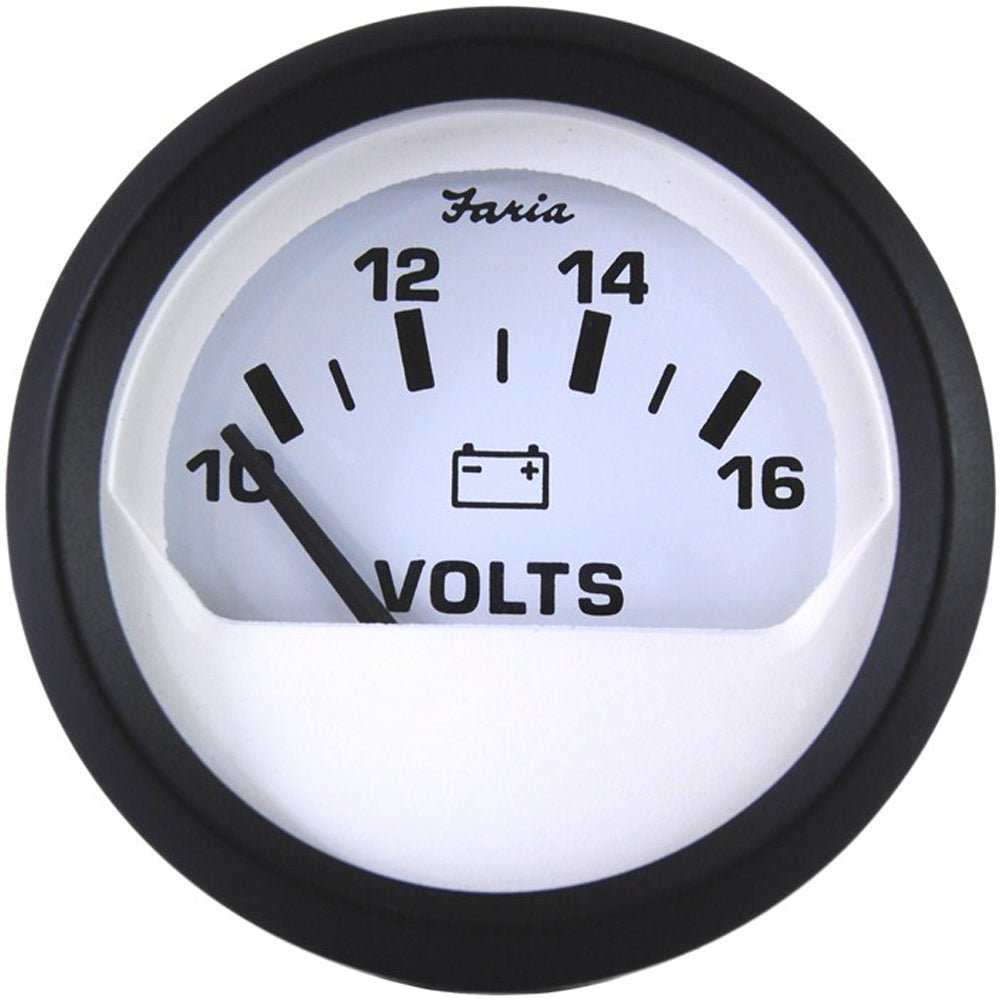 Faria Euro White 2&quot; Voltmeter (10 - 16 VDC) [12911]