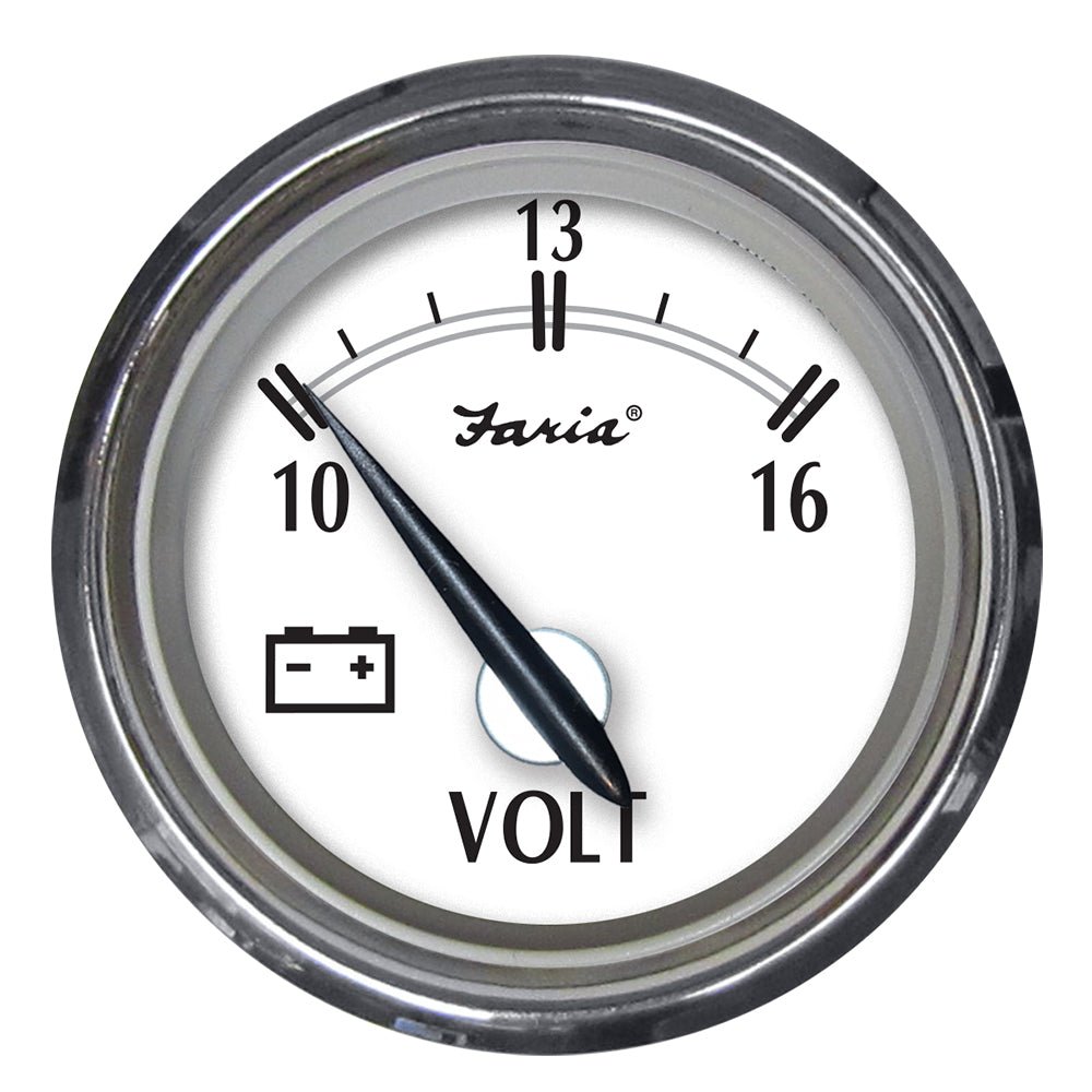 Faria Newport SS 2&quot; Voltmeter - 10 to 16V [25009]