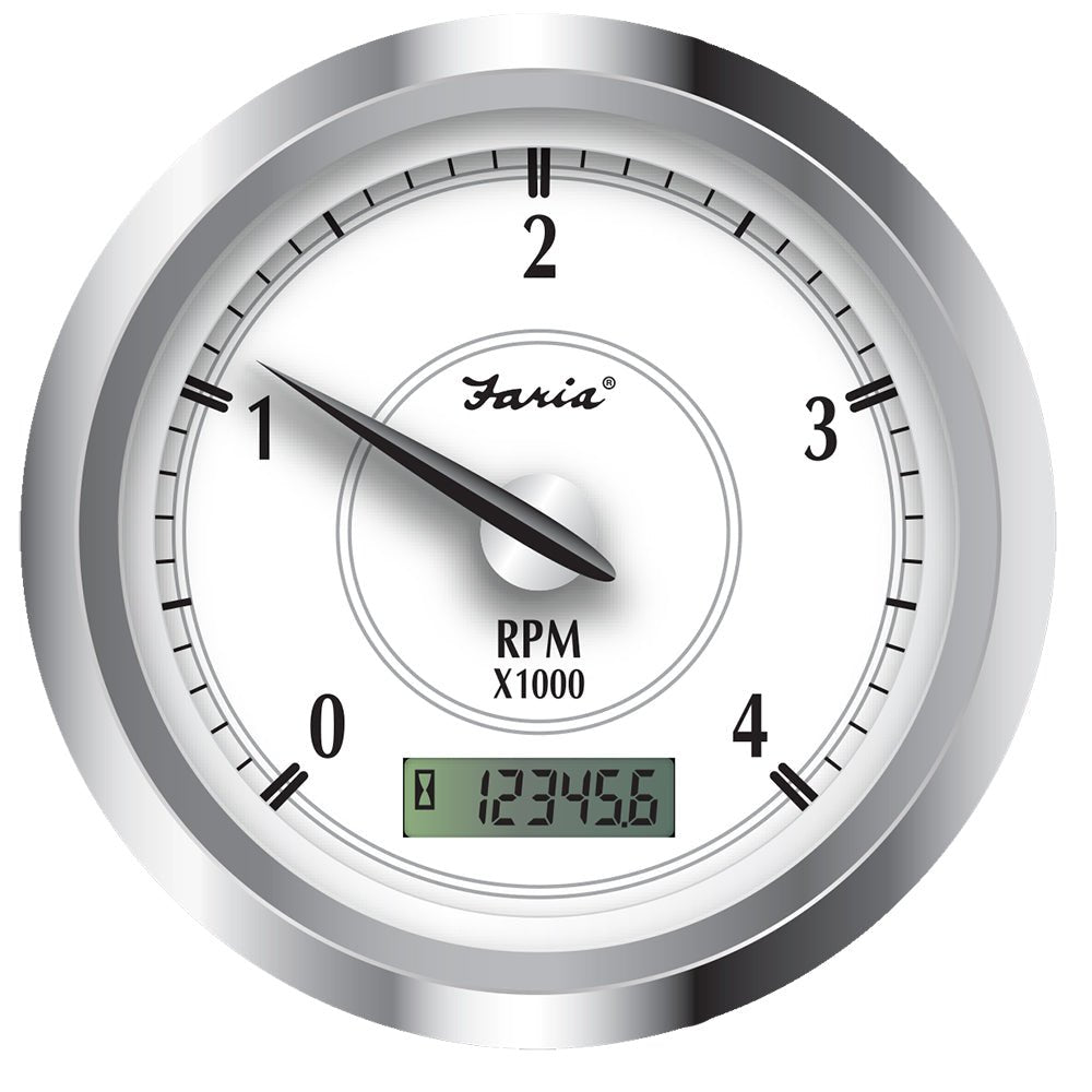 Faria Newport SS 4&quot; Tachometer w/Hourmeter f/Diesel w/Mech Take Off - 4000 RPM [45007]