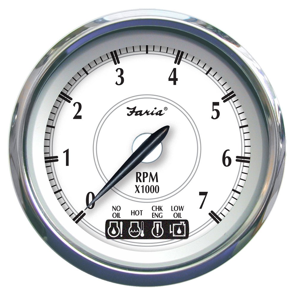 Faria Newport SS 4&quot; Tachometer w/System Check Indicator f/Johnson/Evinrude Gas Outboard - 7000 RPM [45000]