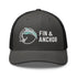 Fin & Anchor Embroidered Retro Trucker Hat - Dolphin Grey/Black