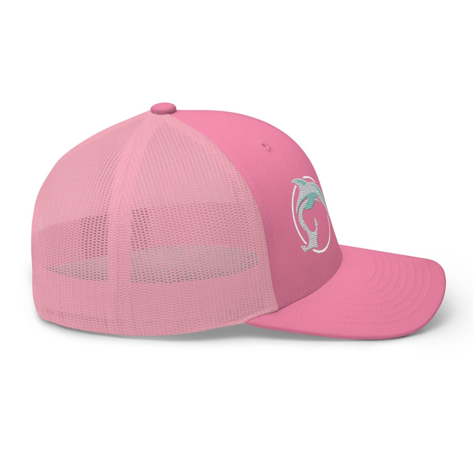 Fin & Anchor Embroidered Retro Trucker Hat - Pink