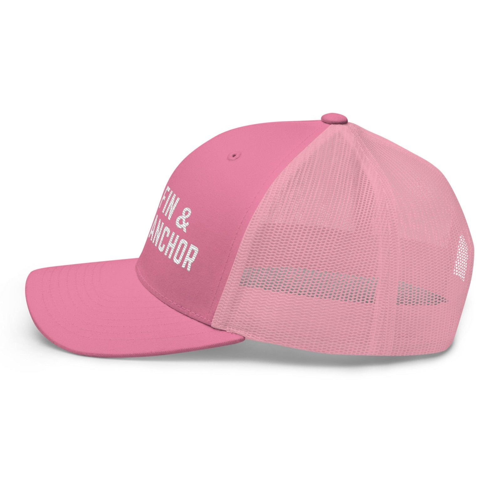 Fin & Anchor Embroidered Retro Trucker Hat - Pink