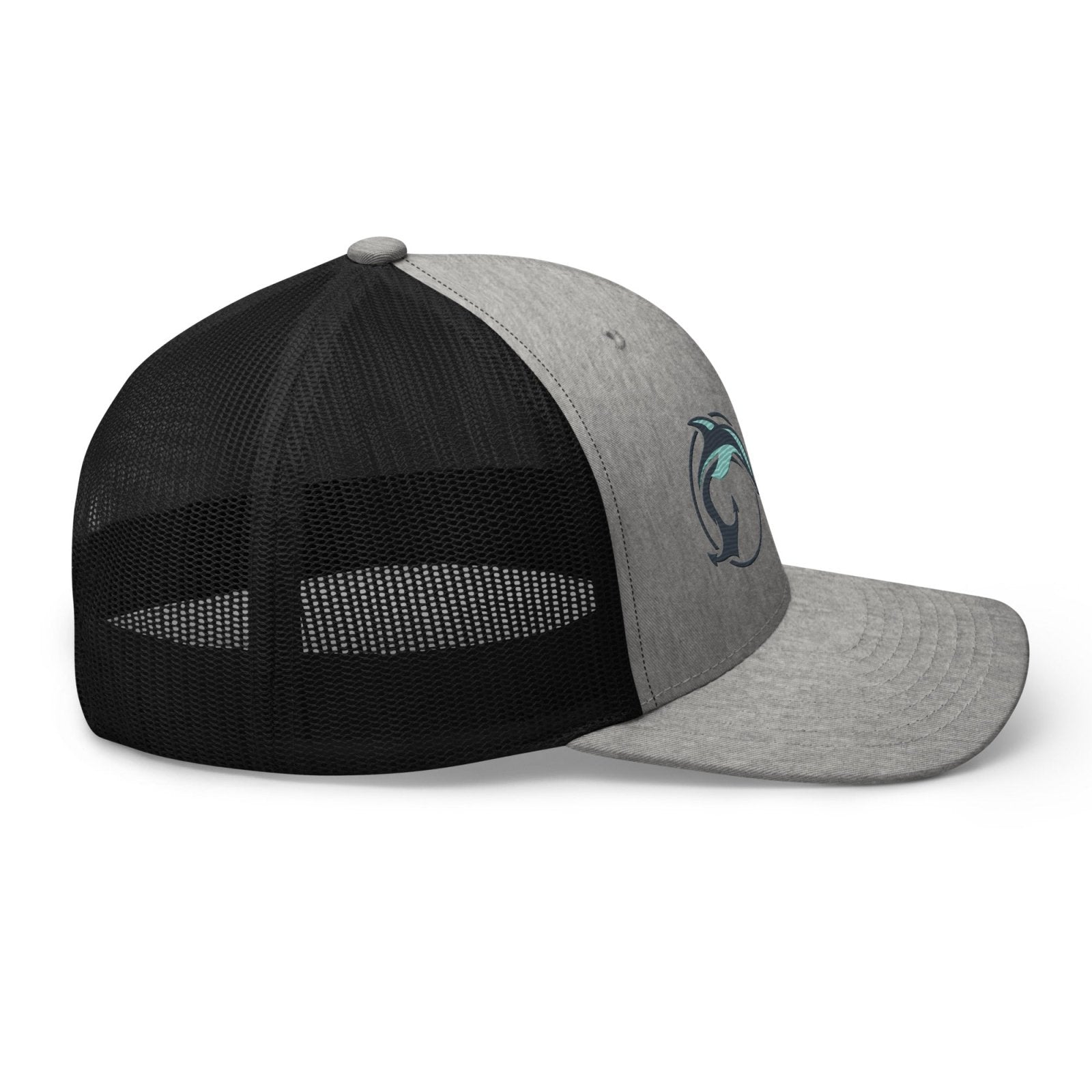 Fin & Anchor Embroidered Retro Trucker Hat - Smoke/Black