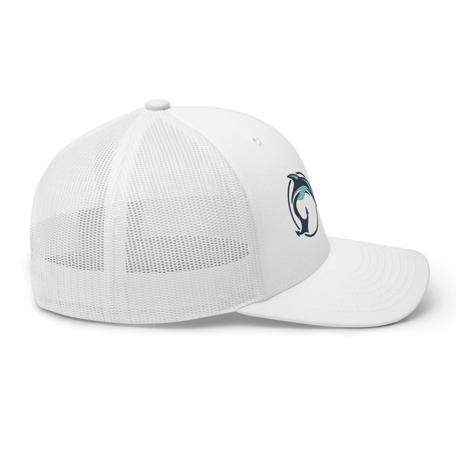 Fin & Anchor Embroidered Retro Trucker Hat - White