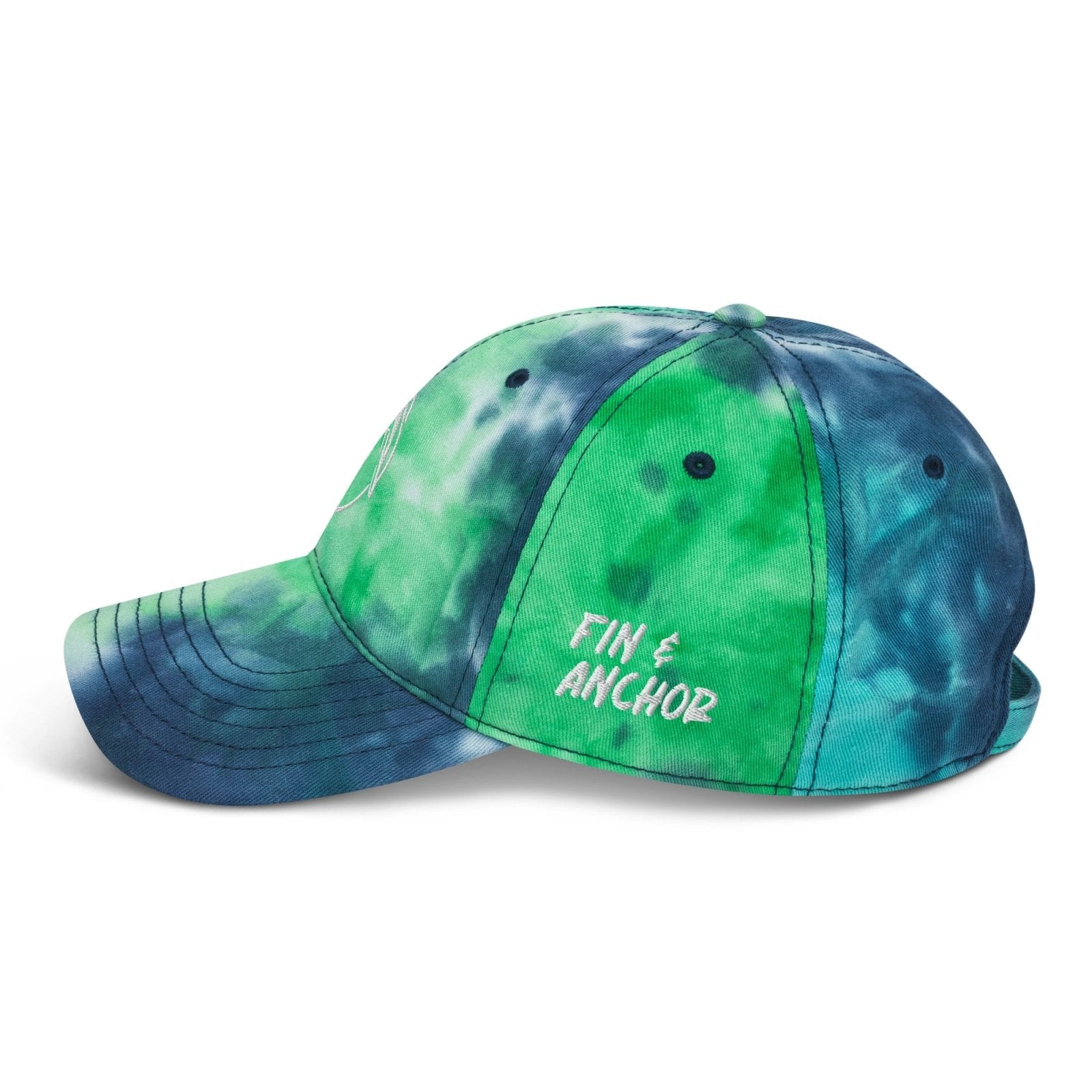 Fin & Anchor Tie - dye Dad Hat - Ocean