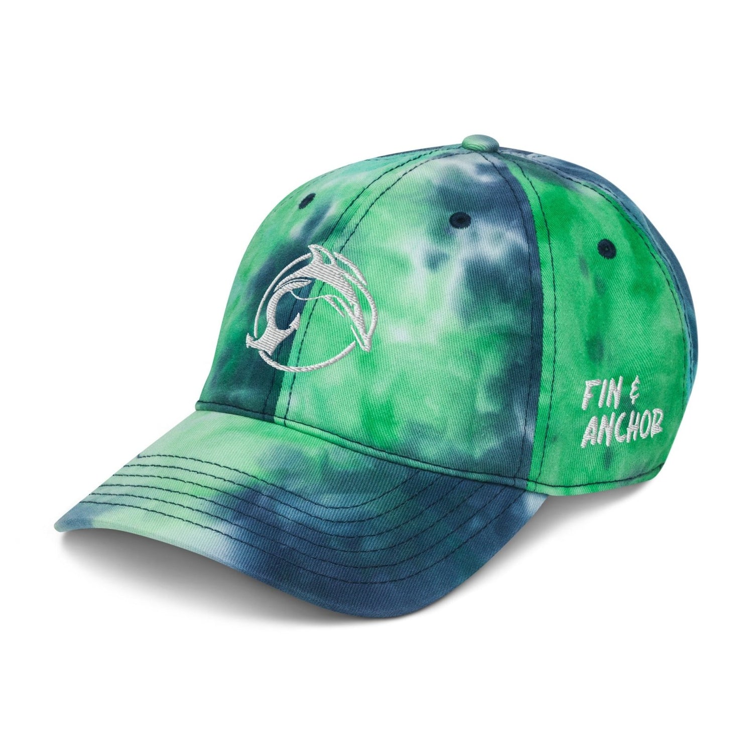 Fin &amp; Anchor Tie - dye Dad Hat - Ocean