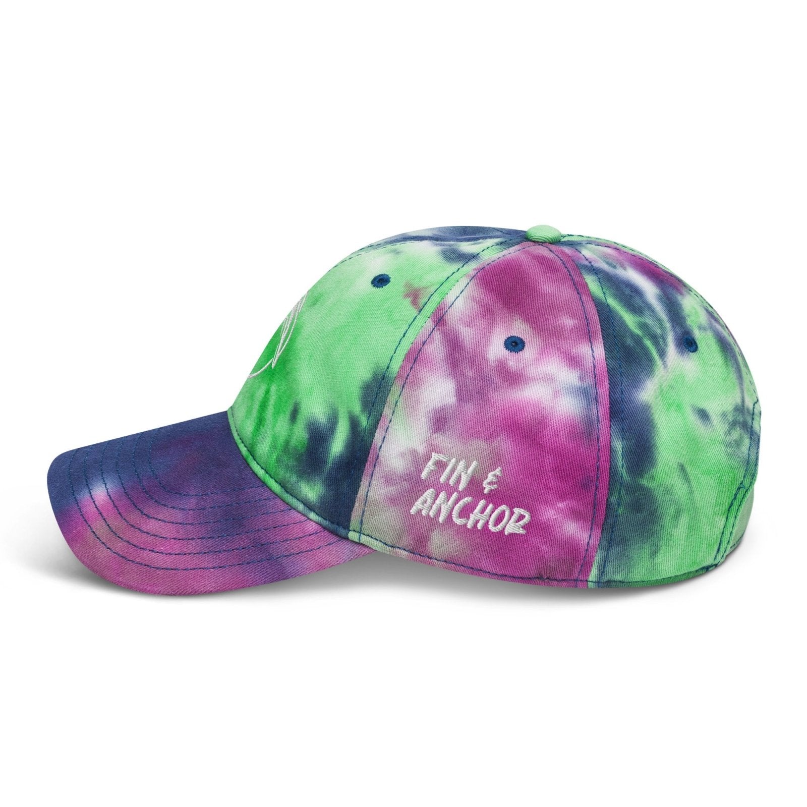 Fin & Anchor Tie - dye Dad Hat - Purple Splash