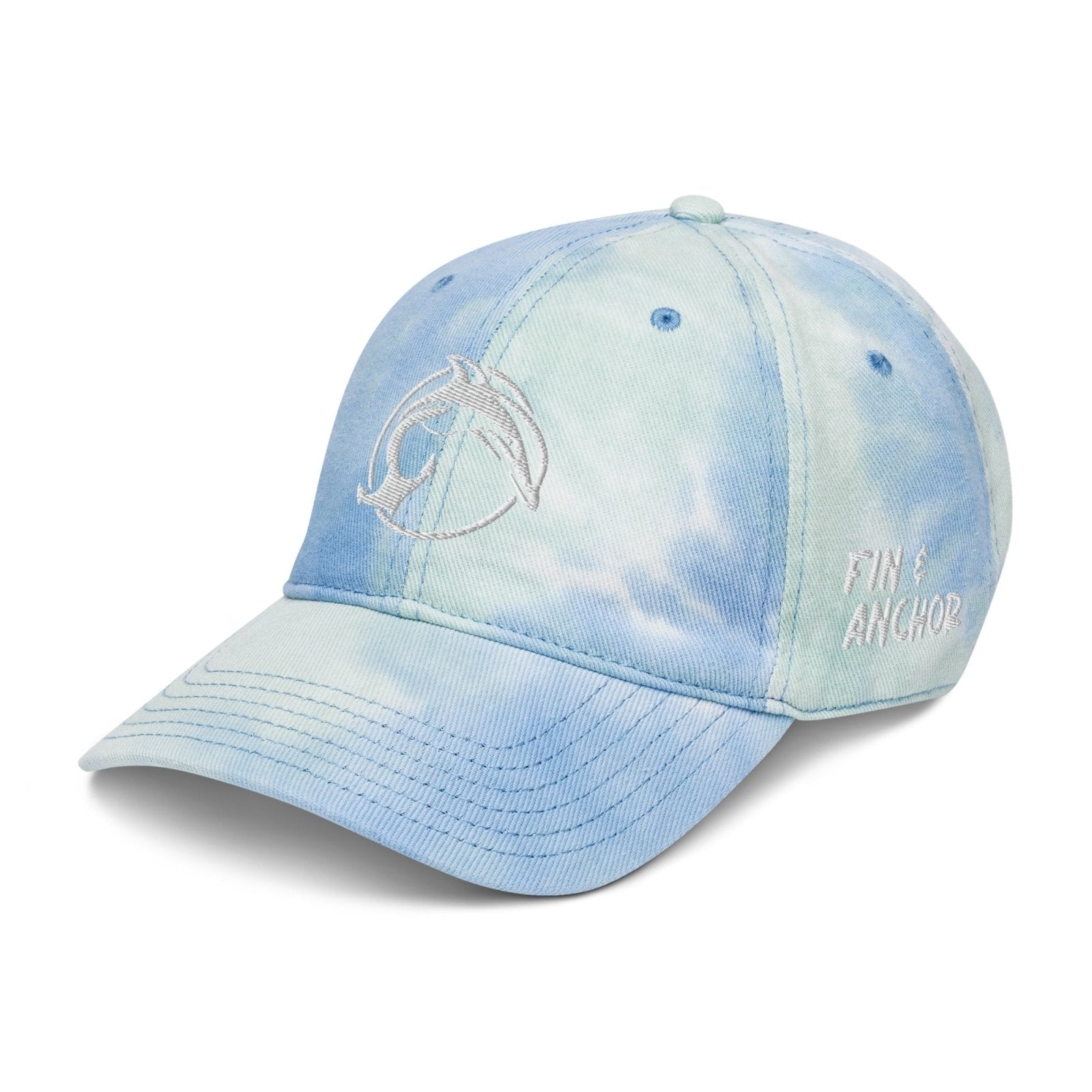 Fin & Anchor Tie - dye Dad Hat - Sea Swirl