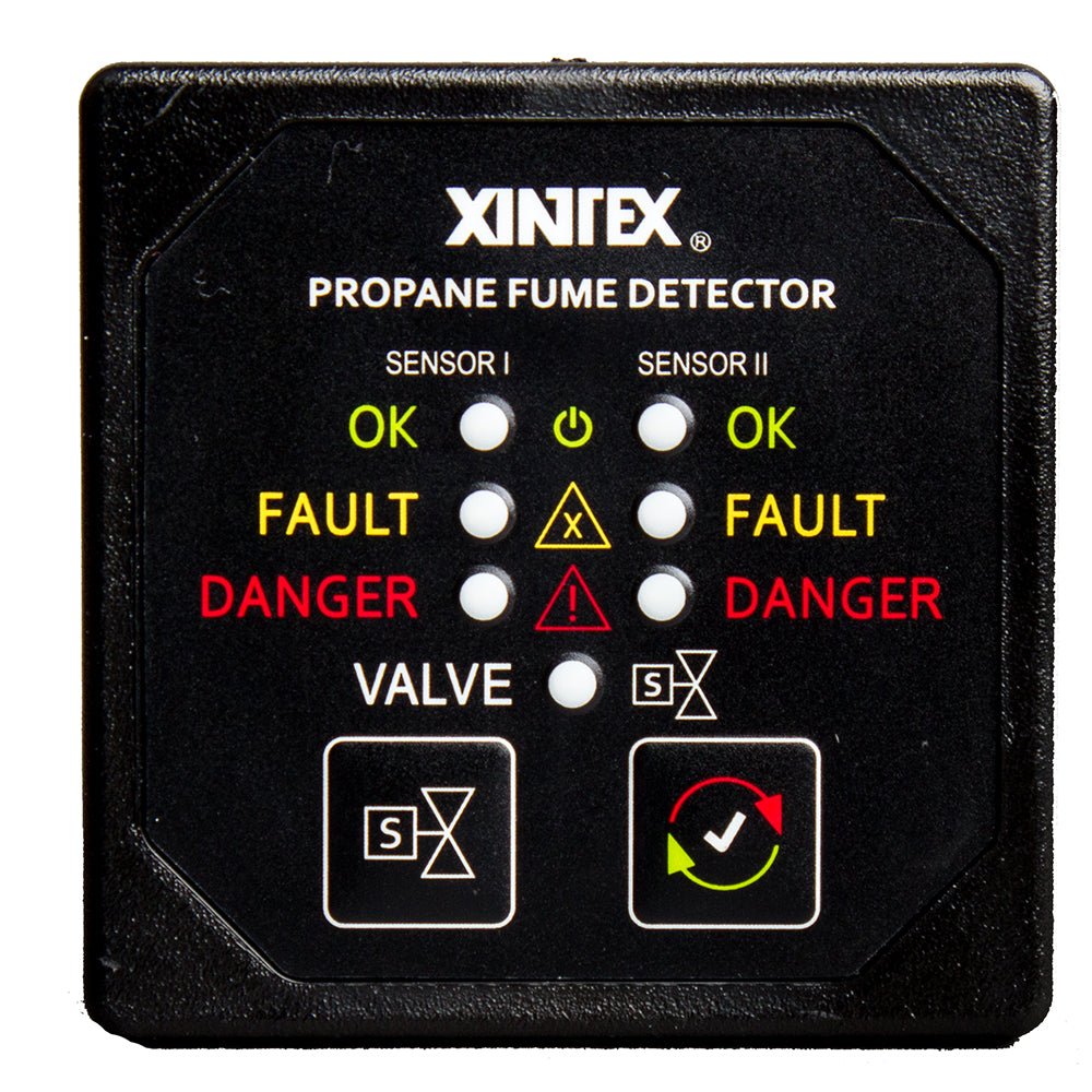 Fireboy - Xintex Propane Fume Detector w/2 Plastic Sensors - No Solenoid Valve - Square Black Bezel Display [P - 2BNV - R]