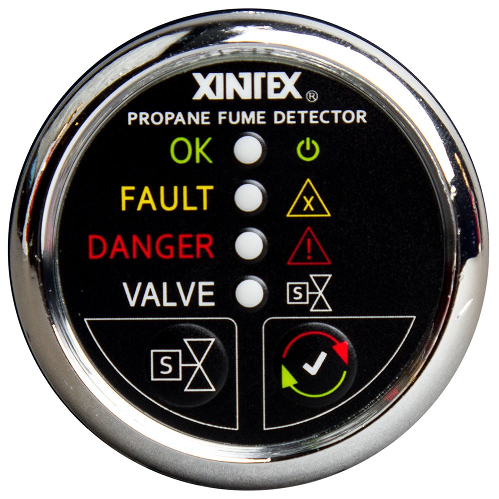 Fireboy - Xintex Propane Fume Detector w/Automatic Shut - Off Plastic Sensor - No Solenoid Valve - Chrome Bezel Display [P - 1CNV - R]