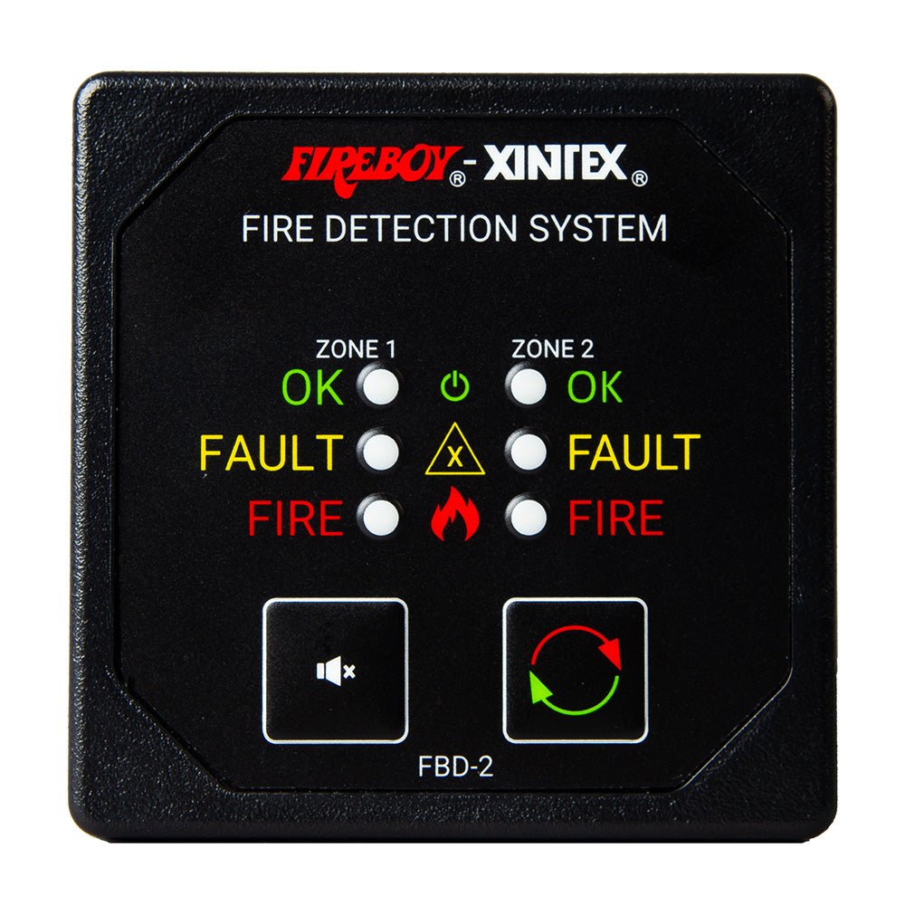 Fireboy - Xintex Two Zone Detection Alarm Panel - 2 - 5/8" Display - 12/24V DC [FBD - 2 - R]