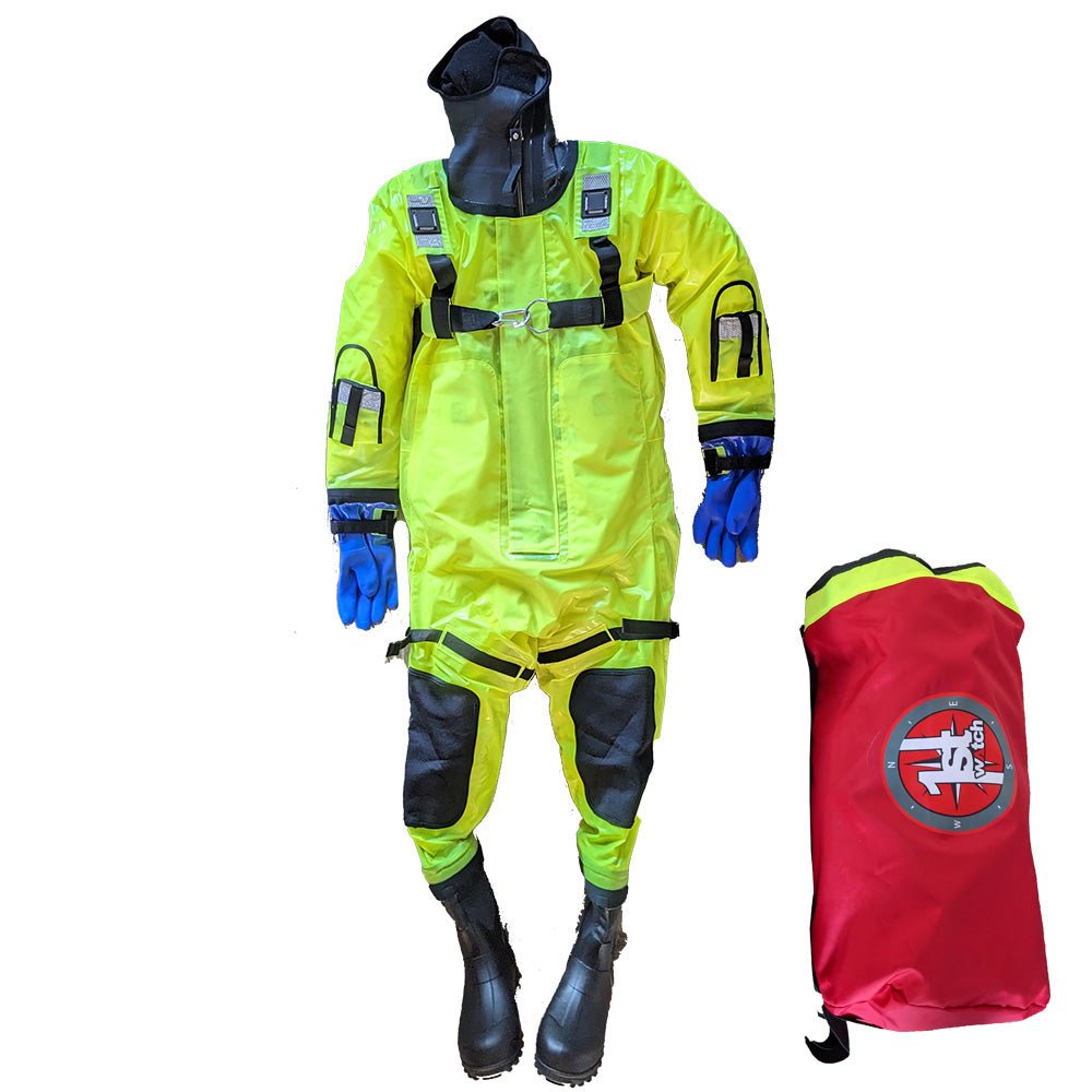 First Watch RS - 1008 Ice Rescue Suit Hi - Vis Yellow - Jumbo (Built to Fit Over 6') [RS - 1008 - HV - U]