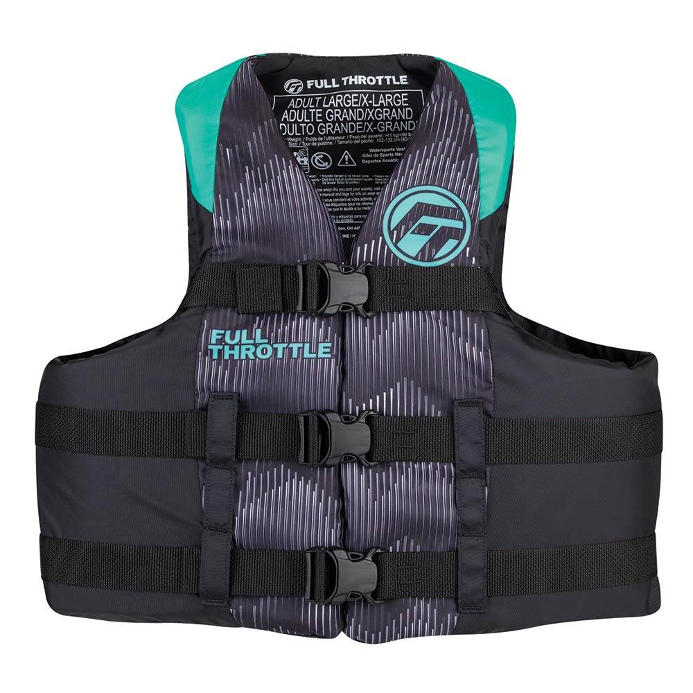 Full Throttle Adult Nylon Life Jacket - 2XL/4XL - Aqua/Black [112200 - 505 - 080 - 22]