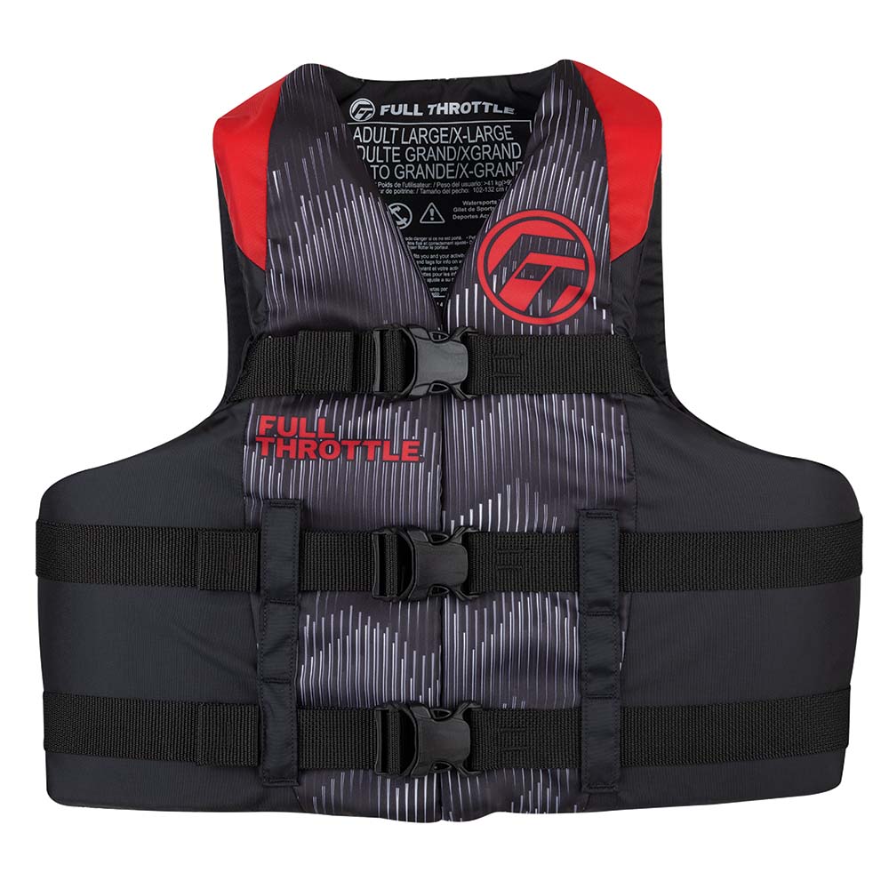 Full Throttle Adult Nylon Life Jacket - 4XL/7XL - Red/Black [112200 - 100 - 110 - 22]