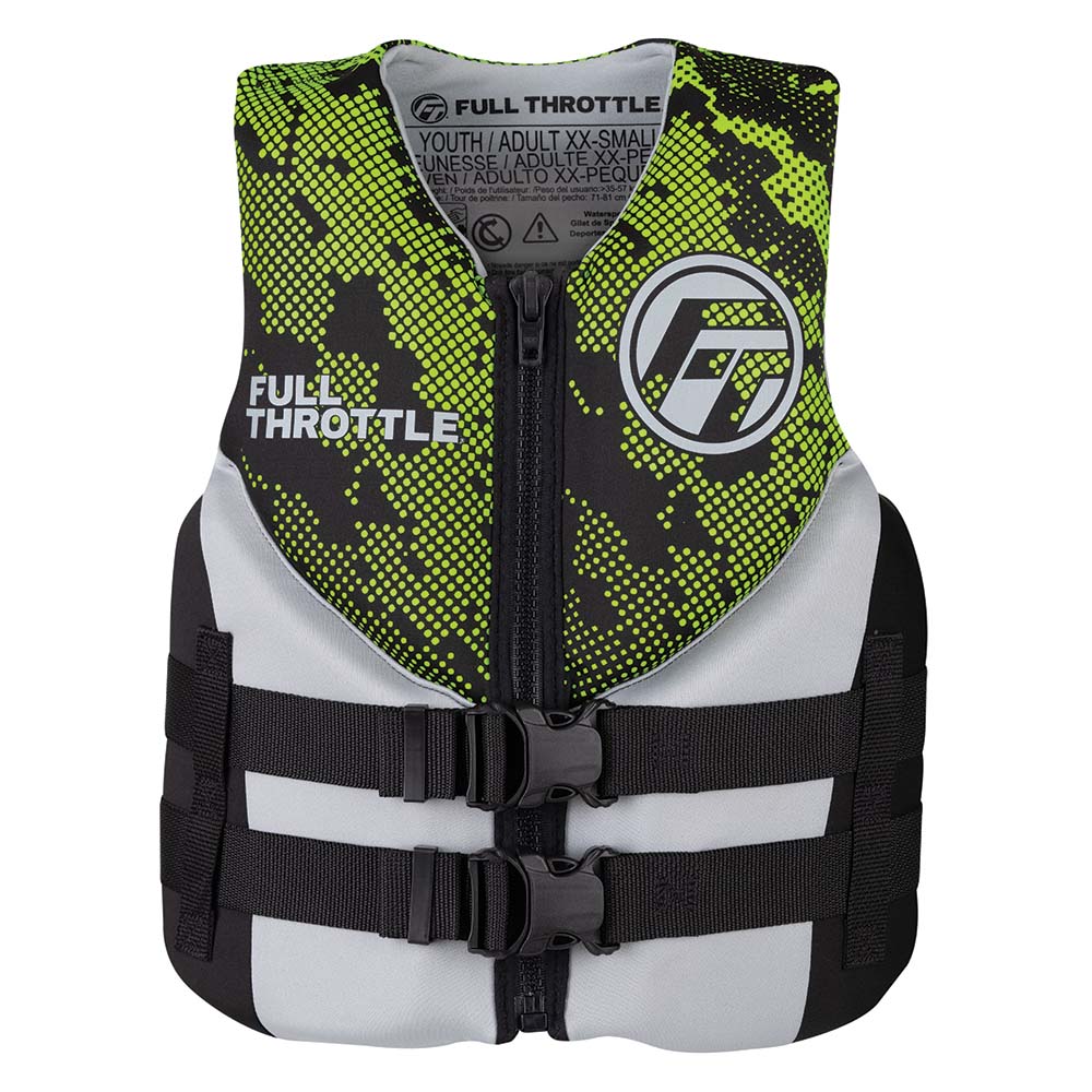 Full Throttle Junior Hinged Neoprene Life Jacket - Green [142400 - 400 - 009 - 22]