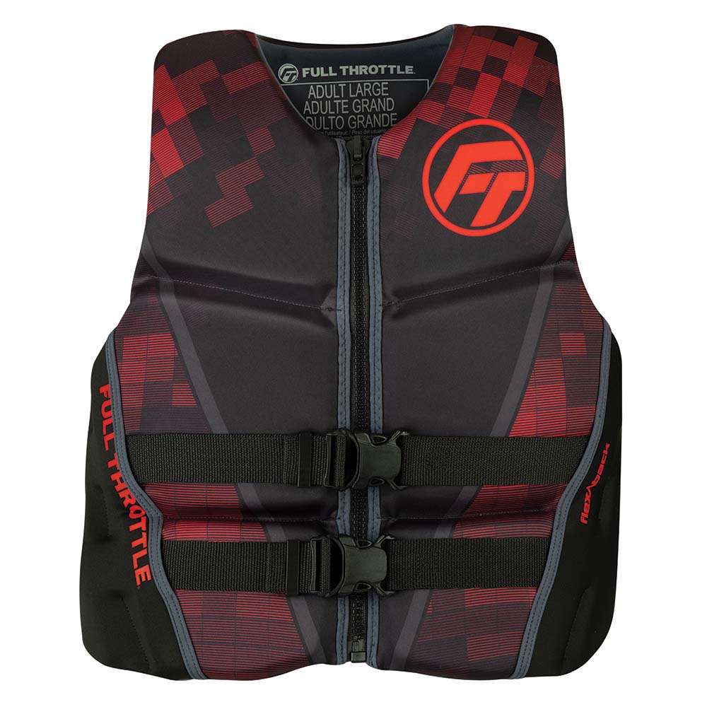 Full Throttle Mens Rapid - Dry Flex - Back Life Jacket - 2XL - Black/Red [142500 - 100 - 060 - 22]