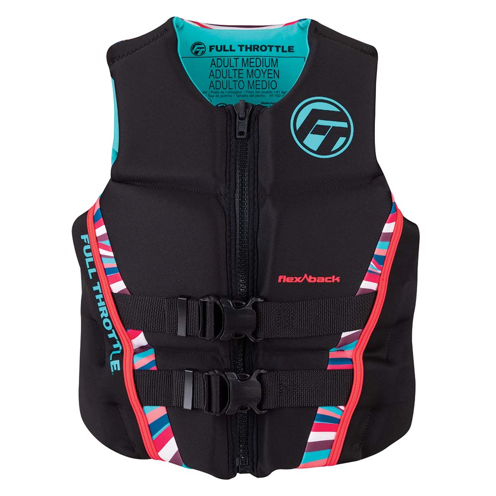 Full Throttle Womens Rapid - Dry Flex - Back Life Jacket - Womens L - Pink/Black [142500 - 105 - 840 - 22]