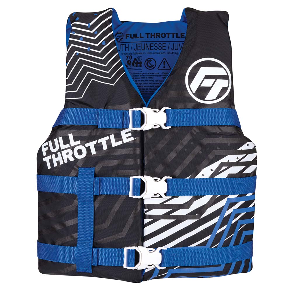 Full Throttle Youth Nylon Life Jacket - Blue/Black [112200 - 500 - 002 - 22]