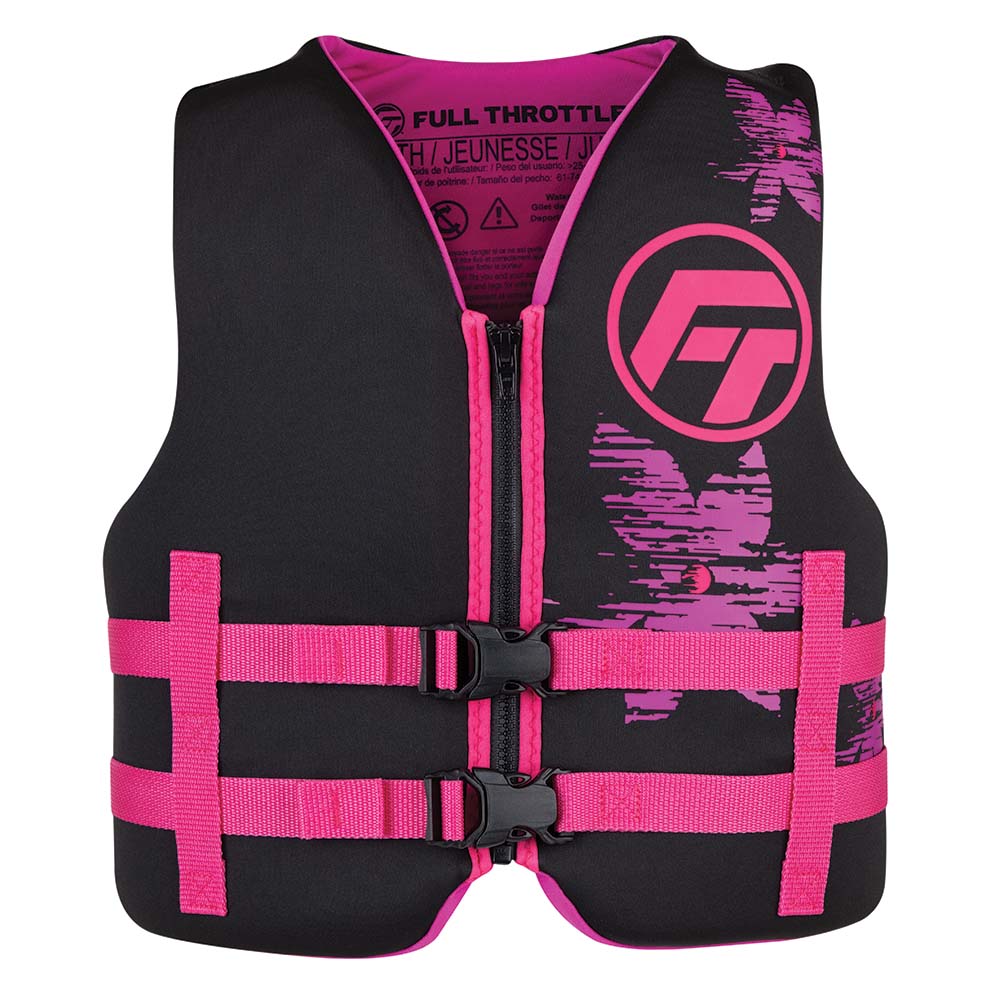 Full Throttle Youth Rapid - Dry Life Jacket - Pink/Black [142100 - 105 - 002 - 22]