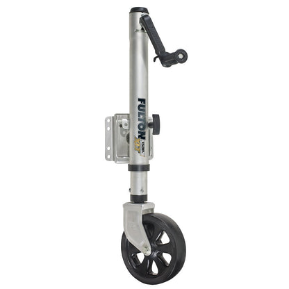 Fulton XLT 1500 lbs. Swing Away Bolt - On Jack w/12&quot; Travel &amp; 8&quot; Poly Wheel - Sharkskin Finish [141133]