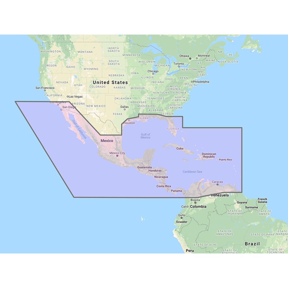 Furuno Central America, Caribbean Part of Mexico Vector Chart - 3D Data Standard Resolution Satellite Photos - Unlock Code [MM3 - VNA - 027]